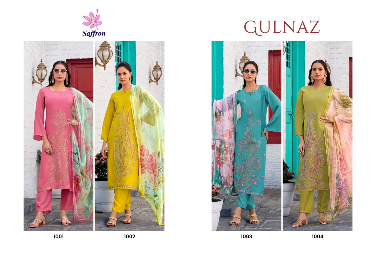 Gulnaz By Saffron Viscose Embroidery Salwar Kameez Wholesale In India